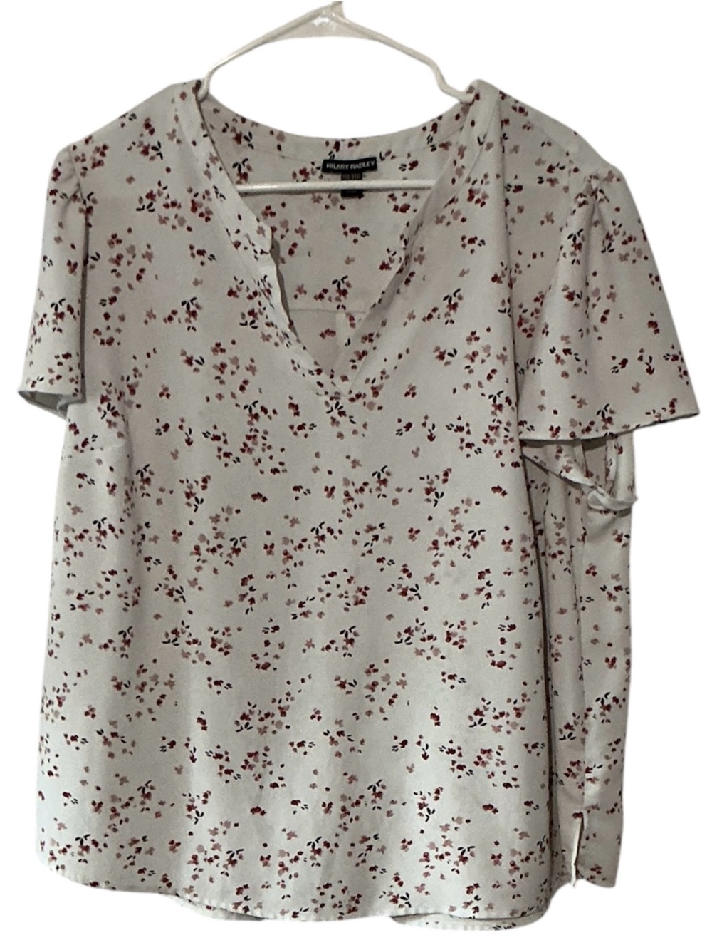 Hilary Ridley blouse plus size XXL floral v neck chiffon boho
